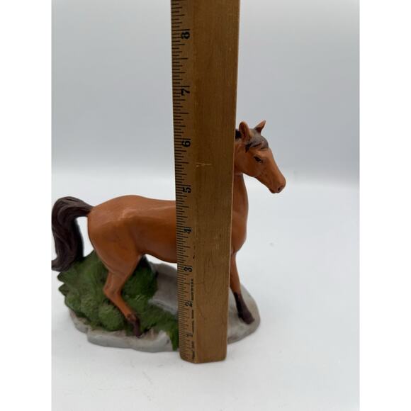 Vintage Brown Horse Figurine 7” Long x 6.5” Tall Ceramic Statue Ranch Decor - Picture 7 of 8